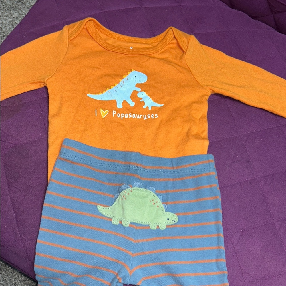 Cute Orange Dinosaur Baby Set